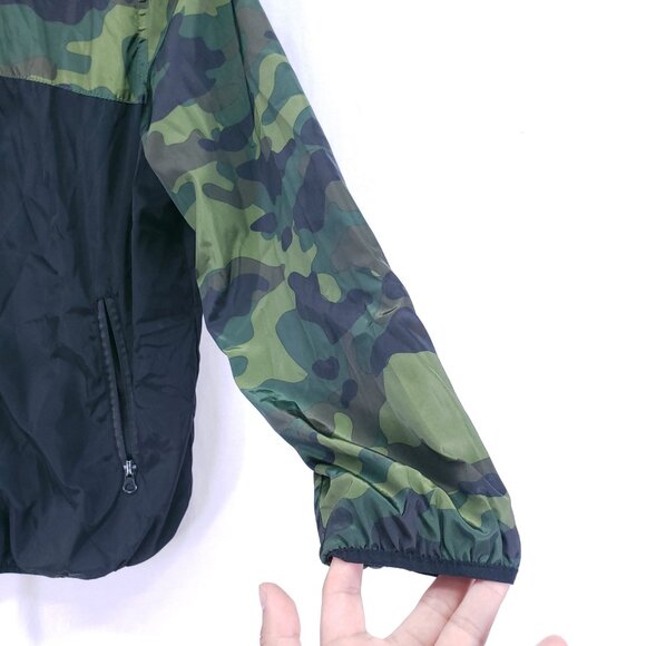 Univibe Boys Black Long Sleeve Full Zip Pockets Camouflage Green Jacket Size XL - Picture 9 of 13